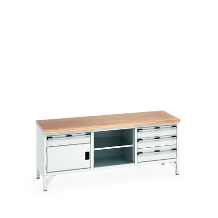 41002058-16V Bott 1 Door, 4 Drawer Sheet Steel Floor Standing Storage Cabinet, 2000 X 750 X 840mm