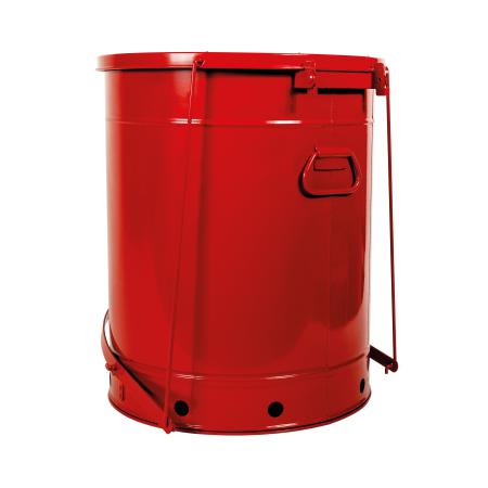 JCN09700RD Justrite Safety Cans 80L Red Pedal Steel Oily Waste Can