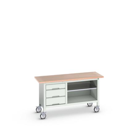 16923212.16 Bott, 3 Drawer Sheet Steel Floor Standing Storage Cabinet, 1500 x 600 x 830mm