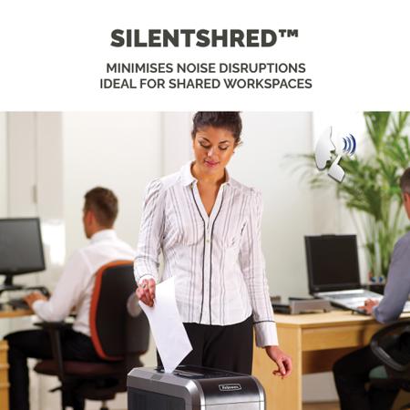4612101 Fellowes Powershred 125Ci 53L Cross Cut Shredder Eliminating Paper Jams