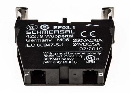 EF03-1 Schmersal EF03.1 Contact Block, For Use With NDR E-Stop