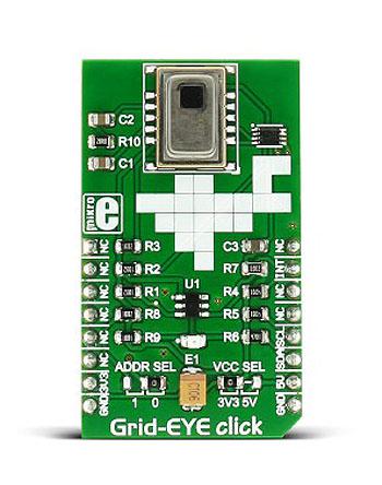 MIKROE-2539 MikroElektronika Grid-EYE Click Infrared Sensor MikroBus Click Board for AMG8853