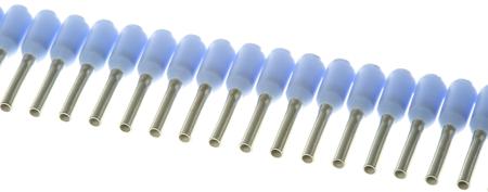 9004310000 Weidmuller Insulated Crimp Bootlace Ferrule, 8mm Pin Length, 1.2mm Pin Diameter, 0.75mm² Wire Size, Blue