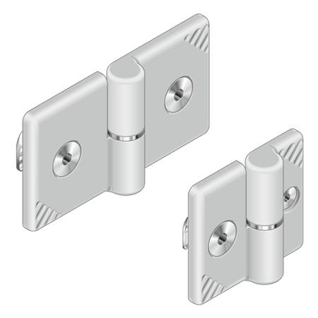 3842543332 Bosch Rexroth Die-Cast Aluminium Flag Hinge with a Lift-off Pin, Screw Fixing, 56mm x 45mm x 5mm