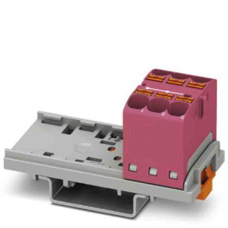 3273543 Phoenix Contact Distribution Block, 6 Way, 0.2 → 6mm², 32A, 800 V, Pink