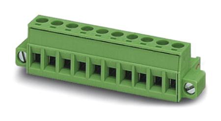 1912265 Phoenix Contact, 5.08mm Pitch, MSTB 2.5 HC/10-STF-5.08, 10 Way, Pluggable Terminal Block, Plug, Screw Termination,