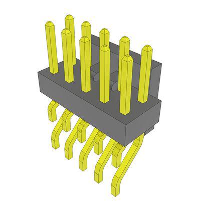 MMT-105-02-L-DH-P-TR Samtec MMT Series Horizontal Surface Mount PCB Header, 10 Contact(s), 2mm Pitch, 2 Row(s), Unshrouded