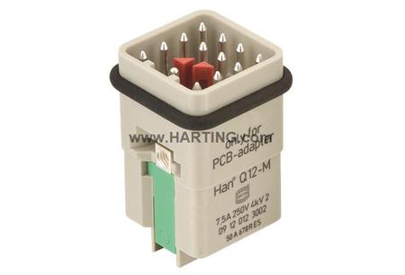 09120123002 HARTING Heavy Duty Power Connector Insert, 7.5A, Male, Han Q Series, 12 Contacts