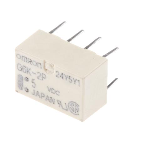 G6K-2P 5DC Omron PCB Mount Signal Relay, 5V dc Coil, 1A Switching Current, DPDT