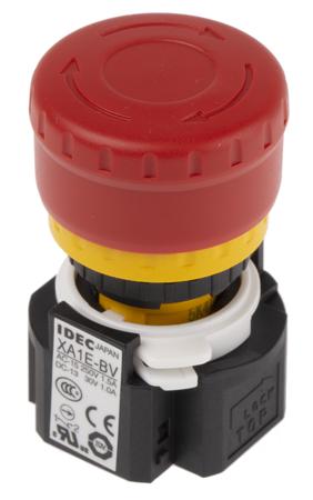 XA1E-BV302R 2NC Latching Push Button Switch, IP65, 16.2 (Dia.)mm, Panel Mount