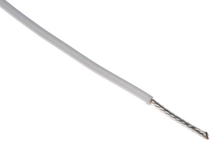 5858 WH005 Alpha Wire Hook-up Wire TEFLON Series White 1.23 mm² Hook Up Wire, 16 AWG, 19/0.29 mm, 30m, PTFE Insulation,