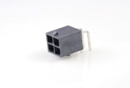 768250004 Molex Mega-Fit Series Right Angle Through Hole PCB Header, 4 Contact(s), 5.7 mm Pitch, 2 Row, Shrouded