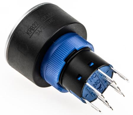 175-8397 2NO/2NC Momentary Push Button Switch, IP65, 22.2 Dia.mm, Panel Mount Yellow LED, Power Symbol, 250V ac