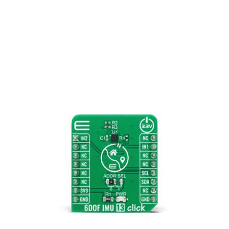 MIKROE-4228 MikroElektronika 6DOF IMU 13 Click MikroBus Click Board for MC6470 System equipped with the mikroBUSTM socket