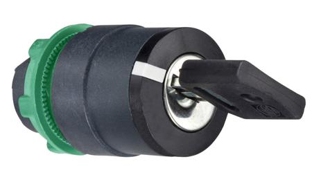 ZB5AG612 Schneider Electric ZB5 2-position Key Switch Head, Spring Return, 22mm Cutout