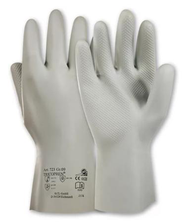072308141X Honeywell Safety Tricopren Grey Cotton Chemical Resistant Work Gloves, Size 8, Cotton Coating