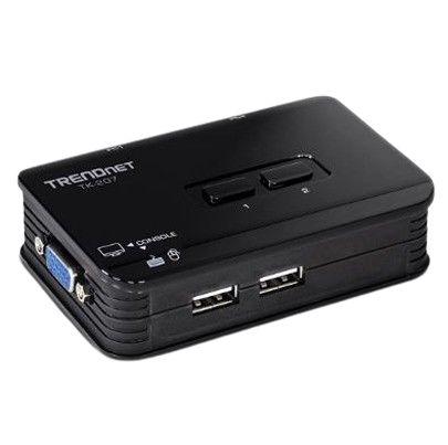 TK-207K Trendnet 2 Port Dual Monitor USB SVGA, VGA KVM Switch, 2048 x 1536 Maximum Resolution