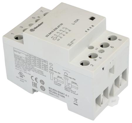 22-64-0-230-4710 Finder 3PDT Non-Latching Relay DIN Rail, 240V ac Coil, 63 A