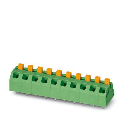 1071060 Phoenix Contact PCB Terminal Block, 12-Contact, 5mm Pitch, Wave Soldering, 1-Row, Push In Spring Termination