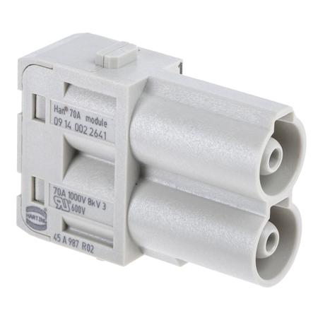 09140022641 HARTING Heavy Duty Power Connector Module, 70A, Male, Han-Modular Series, 2 Contacts