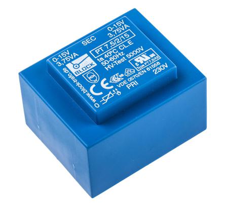 PT-7-5-2-15 15V ac 2 Output Through Hole PCB Transformer, 7.5VA