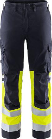 129518-171-133 Fristads 2162 ATHF Men's Trousers Navy, Yellow 108 cm Waist 84cm Leg