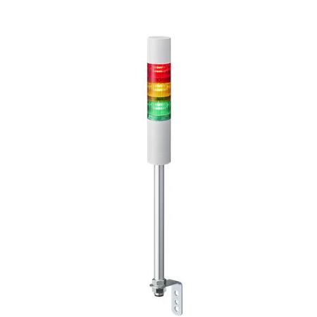 LR5-302LEBW-RYG Patlite LR5 Series Amber, Green, Red Buzzer Signal Tower, 3 Lights, 24 V dc, Pole Mount