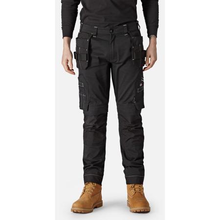 DK0A4XSWBLK1 Dickies Universal FLEX Men's Black 2% Elastane, 38% Polyester, 60% Cotton, Size 38R