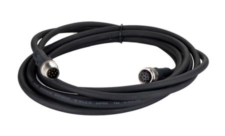 282-5436 RS PRO Male 8 way M12 to Female 8 way M12 Cable, 3 m