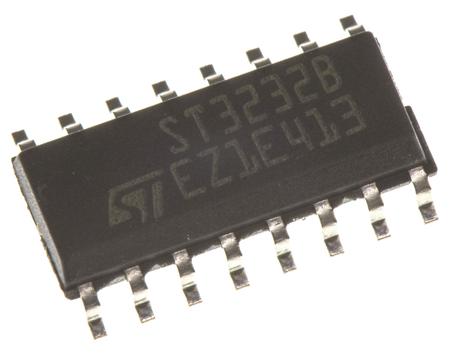 ST3232BDR STMicroelectronics  Line Transceiver, 16-Pin SOIC