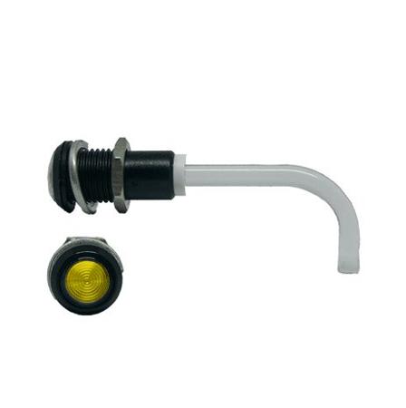 RHD-0900-2500-F9PZY67PR  Bivar, Panel Mount Right Angle LED Light Pipe, Yellow Round Lens