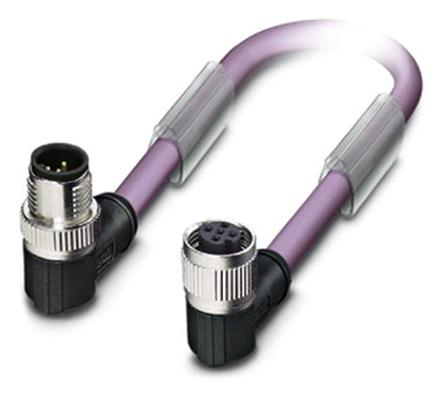 1403634 Phoenix Contact Female 2 way M12 to Male 2 way M12 Bus Cable, 1 m