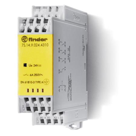 7S.16.8.230.5420 Finder Force Guided Relay, 230V ac Coil Voltage, 6 Pole, 4NO/2NC