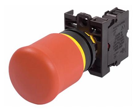 190929 M22-PV-K02 Eaton M22 Series Pull Release Emergency Stop Push Button, Panel Mount, 22mm Cutout, 2NC, IP66, IP69