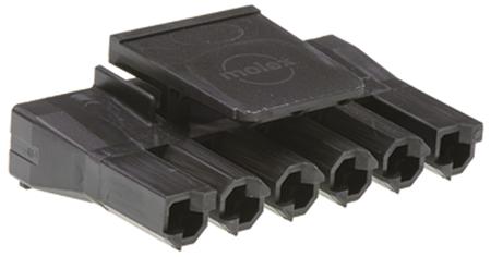 44441-2006 Molex SABRE 44441, 7.49mm Pitch, 6 Way, 1 Row Female Connector Housing