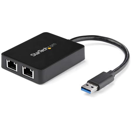 USB32000SPT StarTech.com 2 Port USB Ethernet Adapter USB 3.0 USB A to RJ45 10/100/1000Mbit/s Network Speed