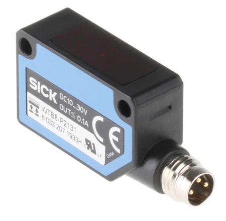 WTB8-P2131 Sick Background Suppression Photoelectric Sensor 30 → 300 mm Detection Range PNP Open Collector IP67 Block Style