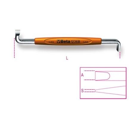 1236B 1X5,5 BETA Right Angle Screwdriver, 5 mm Tip, 8 mm Blade, 125 mm Overall