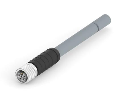 T41613B9L25-003 TE Connectivity M12 L-Code Female M12 to Straight Female M12 Sensor Actuator Cable, Nylon, 1.5m