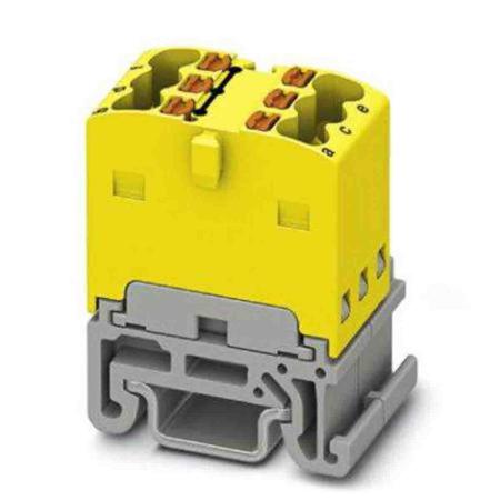 3002955 Phoenix Contact Distribution Block, 6 Way, 2.5mm², 17.5A, 500 V, Yellow
