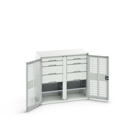 16926765.16 2 Door, 8 Drawer Sheet Steel Cupboard, 1050 x 550 x 1000mm