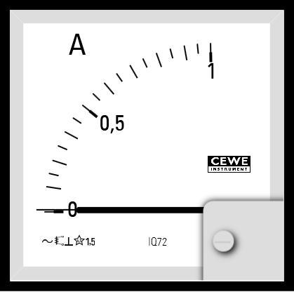 CW0000008734 Analog Ammeter, 72x72, 0-1A
