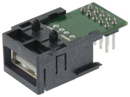 09455411902 HARTING Right Angle, Through Hole, Socket- Single Port Type A 2.0 USB Connector