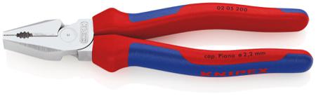 02 05 200 Knipex Combination Pliers, 200 mm Overall, Straight Tip