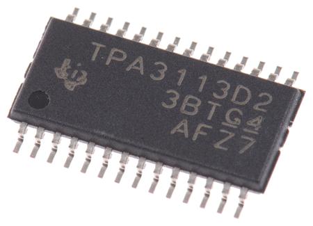 TPA3113D2PWP Texas Instruments, 2-ChannelAudio6W, 28-Pin HTSSOP