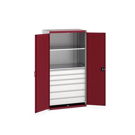 40021113-24V Bott 2 Door, 6 Drawer Sheet Steel Floor Standing Cupboard, 1050 X 650 X 2000mm