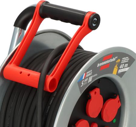 1207951 brennenstuhl 40m 5 Socket Type E - French Cable Reel Open Reel, 230 V, IP44