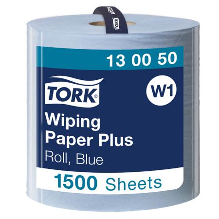 130050 Tork Roll of 1 Blue Tork Wiping Paper Plus Paper Wipes for Various Applications