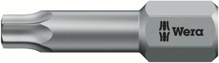 05066301001 Wera Torx Screwdriver Bit, TX 6 Tip, 1/4 in Drive, 25 mm Overall