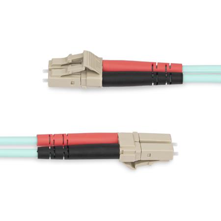 450FBLCLC25 StarTech.com LC to LC Duplex Multi Mode OM4 Fibre Optic Cable, Light Blue, 25m